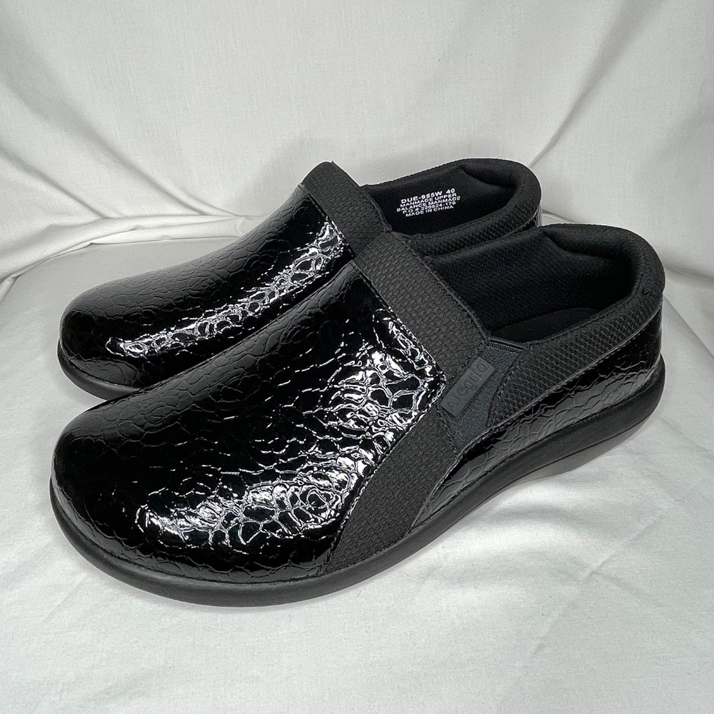 Alegria Duette Flourish Clog Slip On Black Patent Leather - Picture 4 of 10